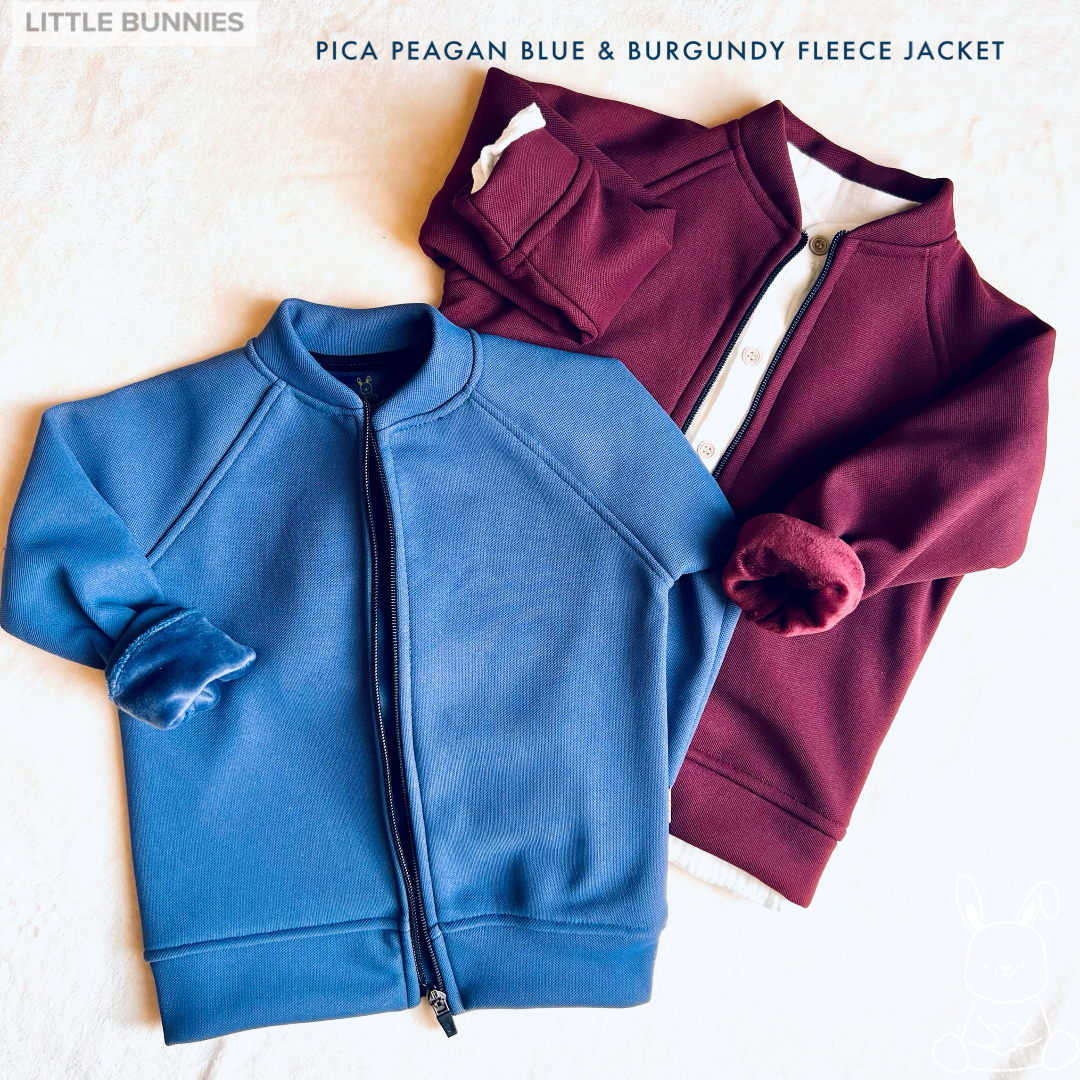 PICA PEAGAN BLUE & BURGUNDY FLEECE JACKET